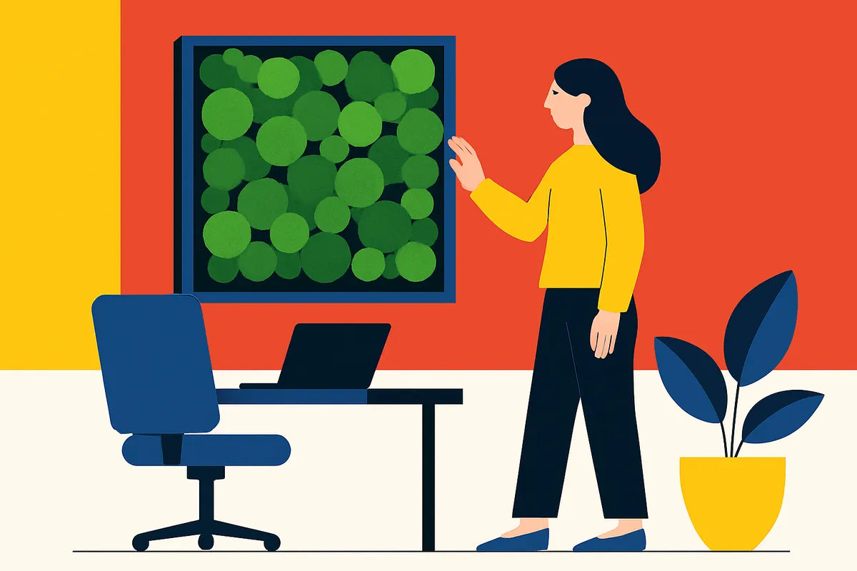 Office Moss Walls for Sound Absorption and Air Quality - illustration