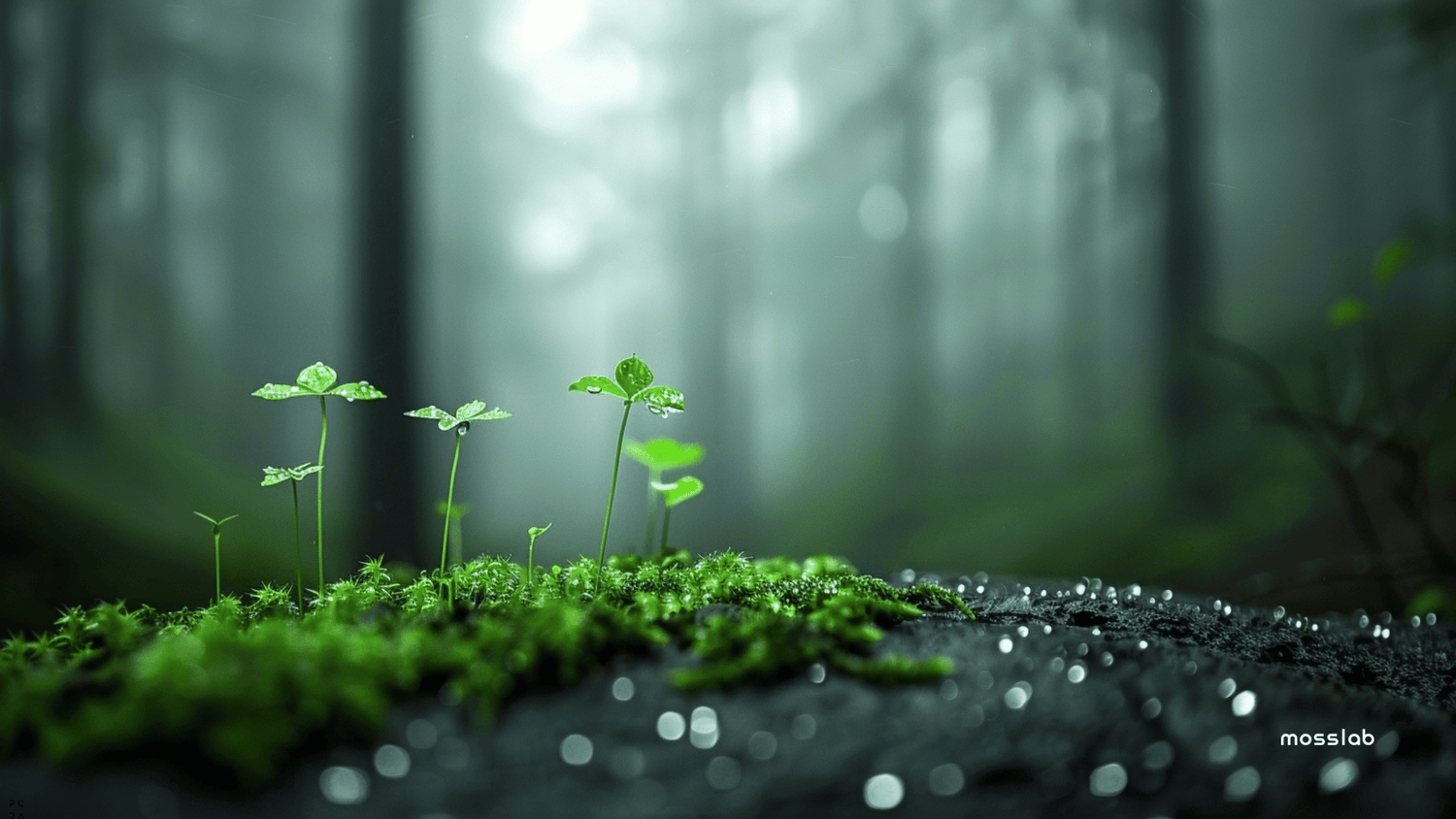 Moss colonizing ancient rocky landscape, representing early land plant evolution and soil formation processes