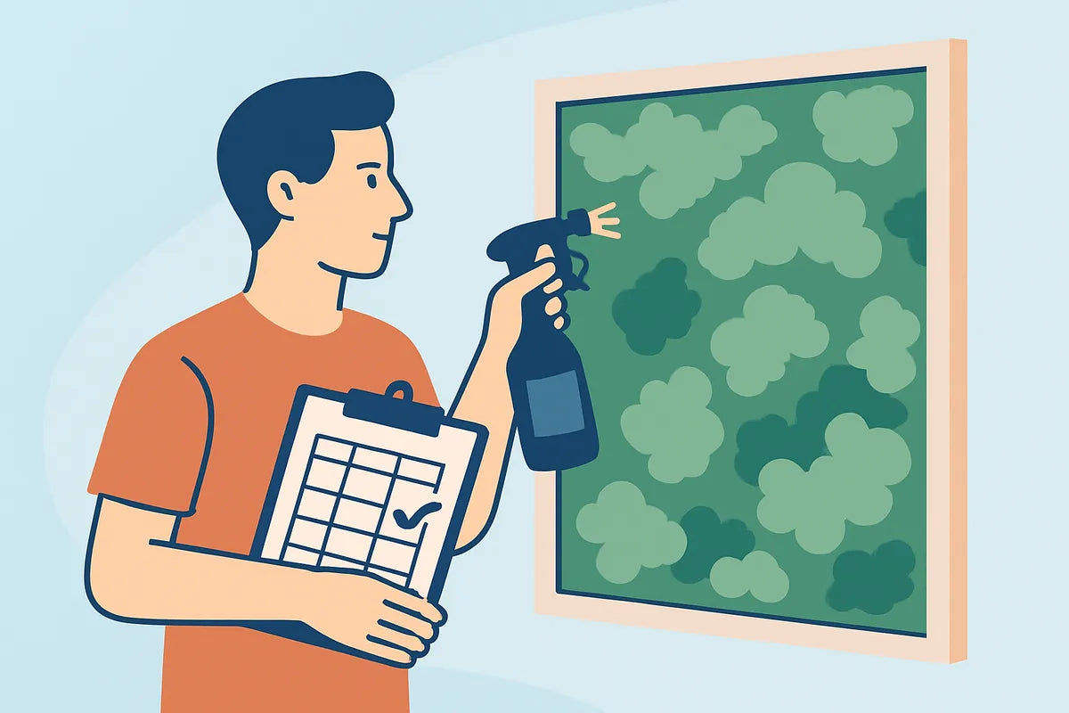 Preserved Moss Wall Maintenance Schedule: Keeping Your Green Wall Fresh and Beautiful - illustration