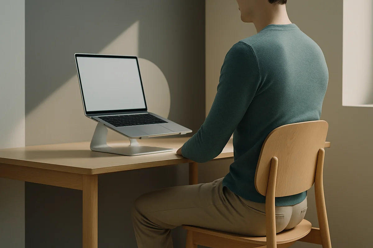 Stop Hunching: How to Improve Posture While Working From Home - professional photograph