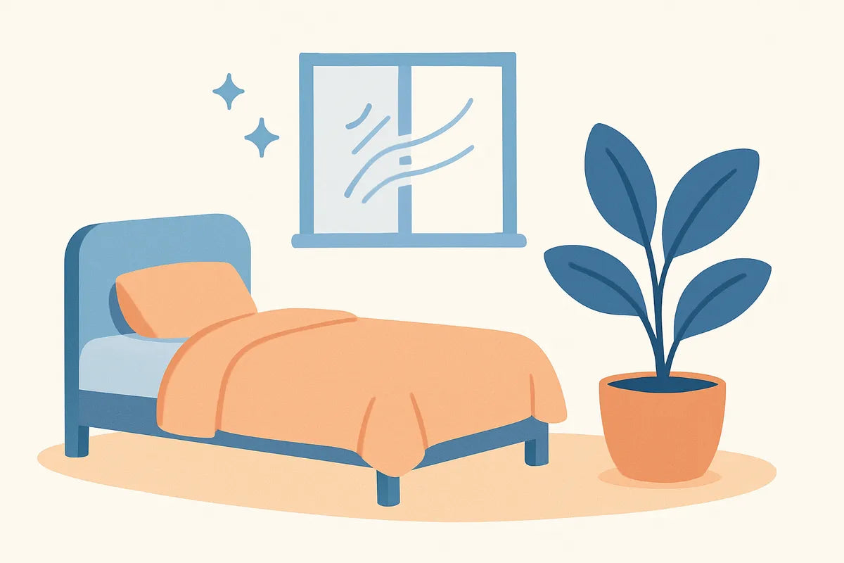 Natural Air Purification Methods for Bedrooms - illustration