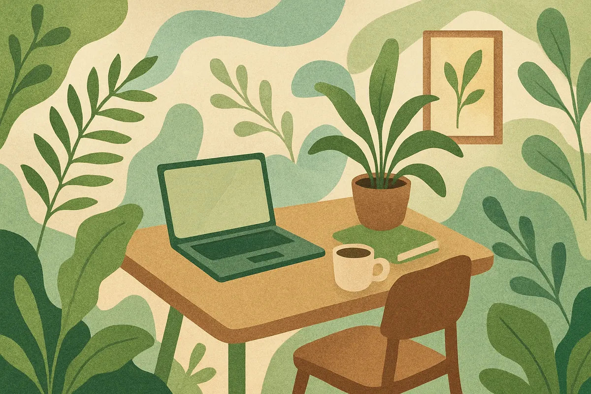 How to Enhance Focus in a Home Workspace with Nature - illustration