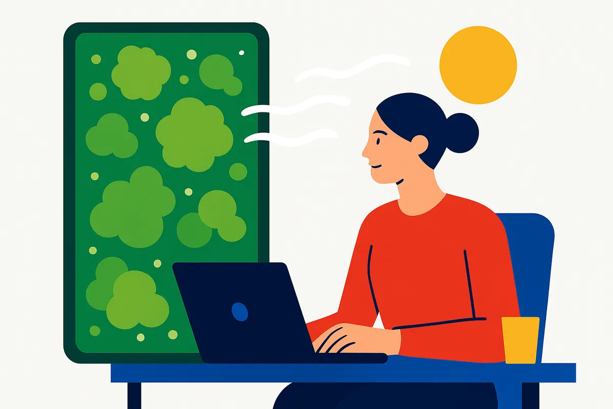Moss Wall Air Purifier Benefits for Office Workers - illustration