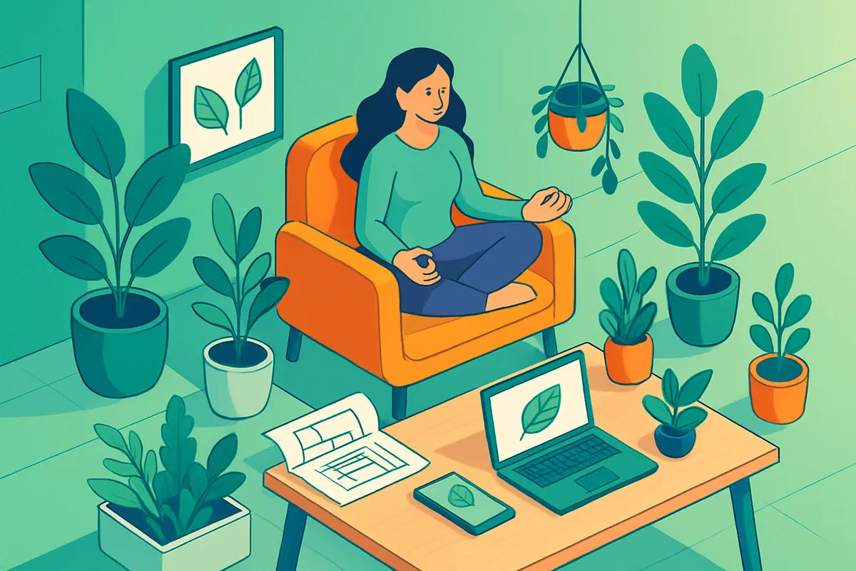 Creating a Biophilic Home Environment for Stress Relief - illustration