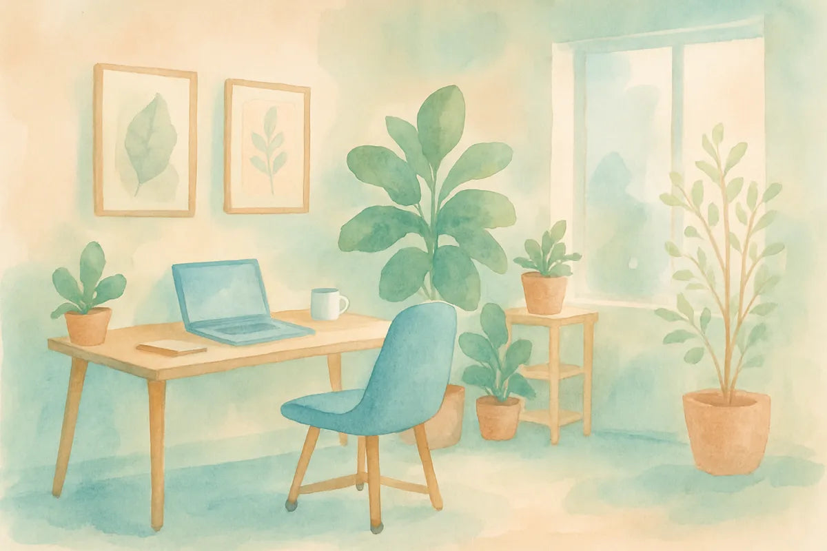 Biophilic Design Home Office: Bringing the Natural World Indoors for Wellness and Productivity - illustration