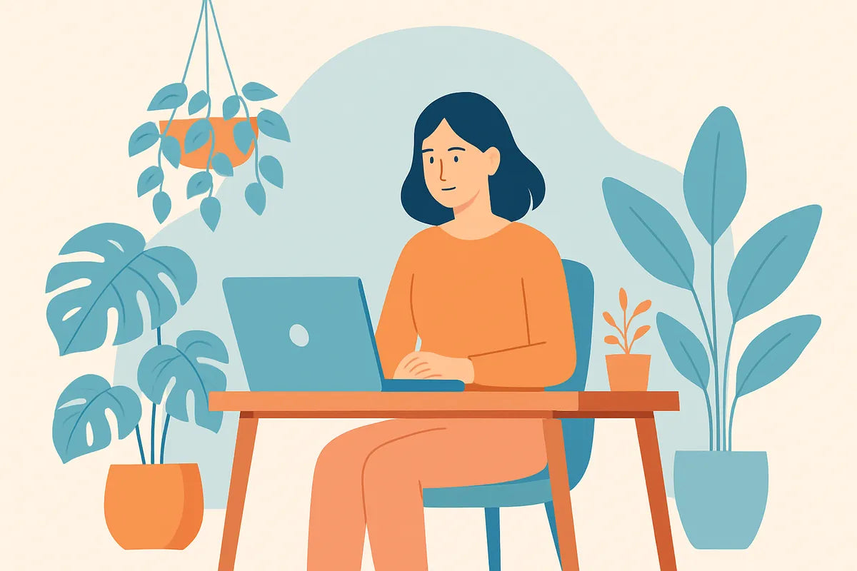 Creating a Biophilic Workspace at Home: How to Bring Nature Indoors for Focus, Calm, and Wellbeing - illustration