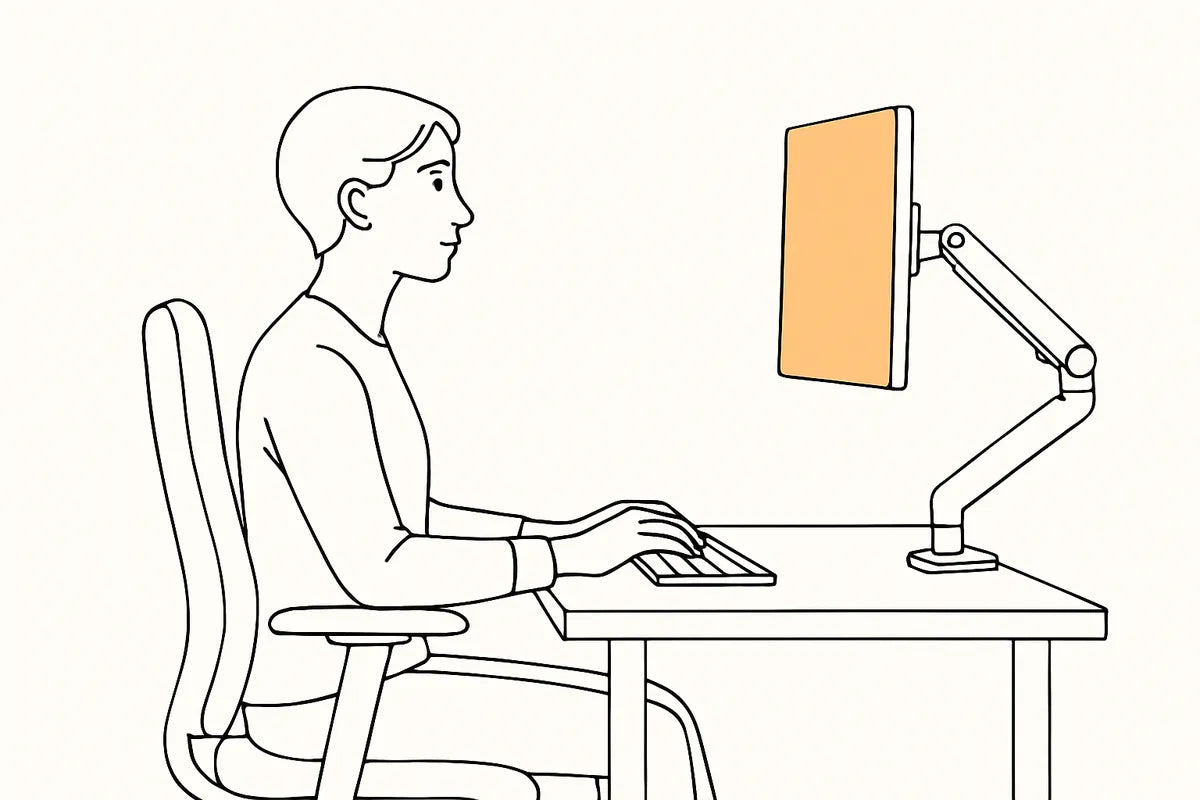 Monitor Arm for Better Posture: How Screen Positioning Can Improve Comfort and Health - illustration